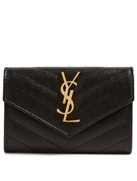 ysl monogram zip leather wallet|ysl wallet woman.